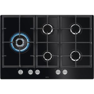 AEG HKB75820NB (949630949) Placa de cocción de gas Serie 6000 Gas on Glass de 75 cm